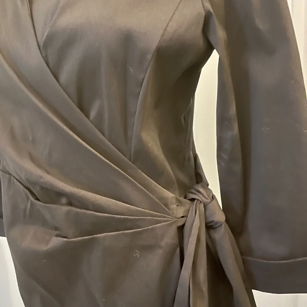 Lafayette 148 Black Dolly Wrap 3/4 Sleeve Dress - Picture 3 of 7